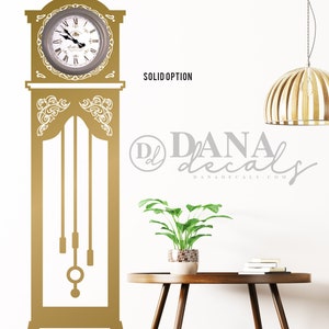 Detailed Antique Grandfather Clock Flat Vinyl Wall Decal Wall Decor Custom Vinyl Art Stickers Outlined or Solid Design, Doodled Design image 4