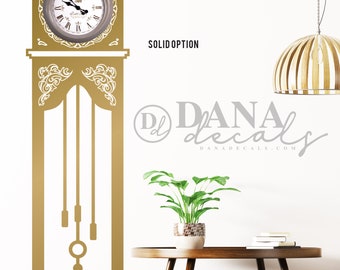 Vinilo decorativo de reloj de pie: estilo antiguo, con contorno o liso