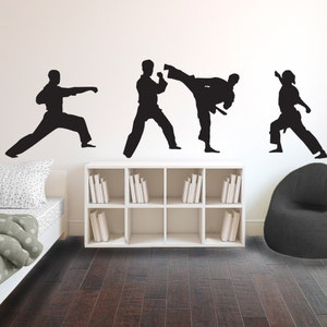 Karate Punch Pose Silhouette Sports - Wall Decal Custom Vinyl Art Stickers