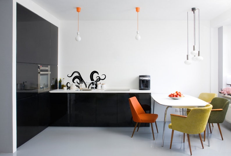 Octopus Tentacle Vinyl Wall Decal – Dramatic Ocean Bathroom Decor image 4