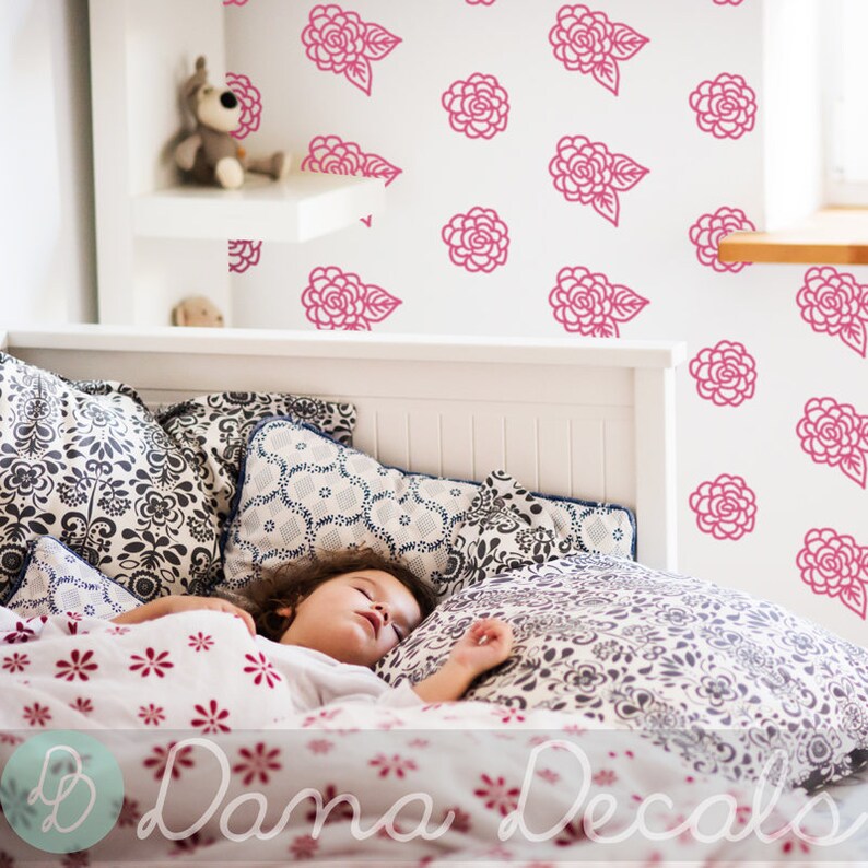 Floral Wall Decals – Playful Flower Pattern for Nursery, Dorm - Etsy
