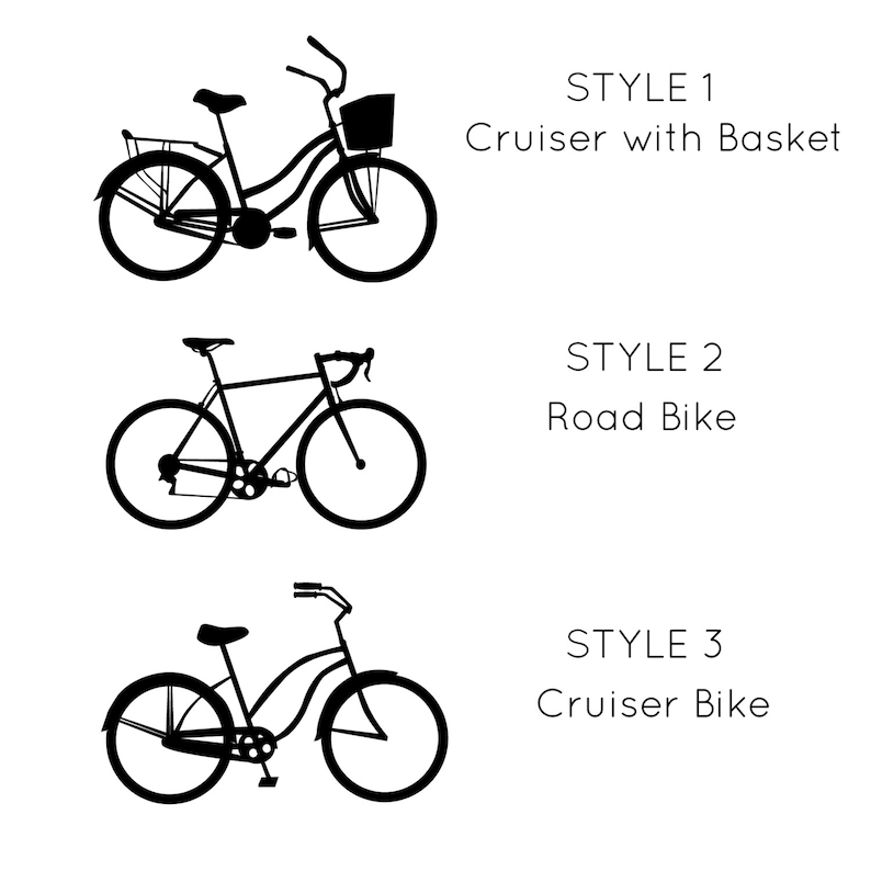 Road Bike or Beach Cruiser Bicycle Decal Collection Bike Etsy