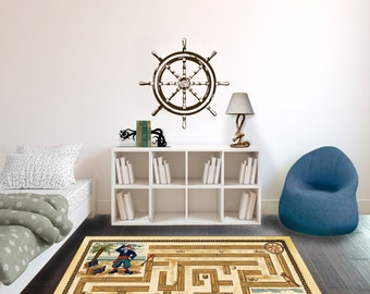 Pirate Ship Captain's Wheel - Wall Decal Custom Vinyl Art Stickers