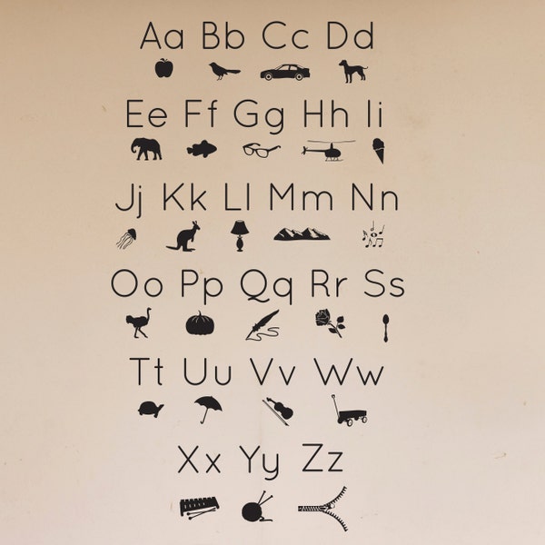 Alphabet Wall Decal - Etsy