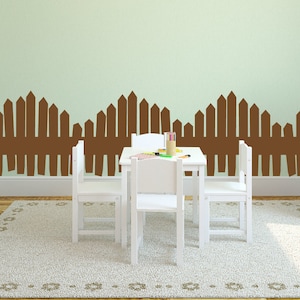 Imperfect Whimsical Picket Fence - Wall Decal Custom Vinyl Art Stickers for Nurseries, Kids Rooms, Classrooms, Hallway Decor