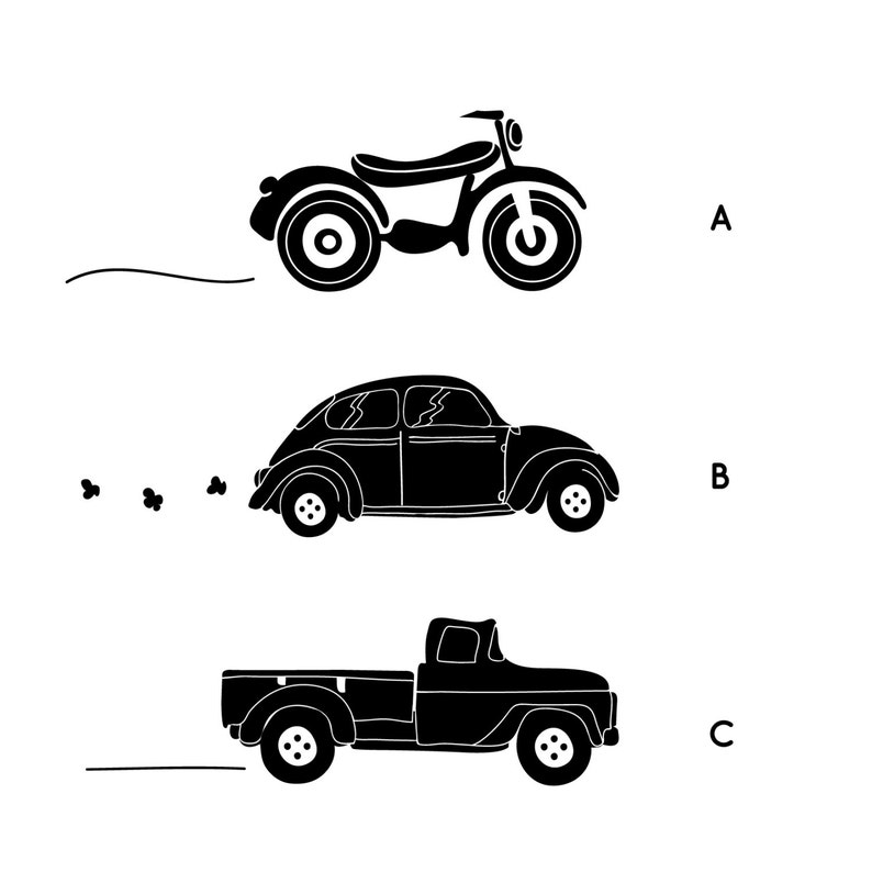 Doodled Toy Vehicles Wall Decal Custom Vinyl Art Stickers image 2