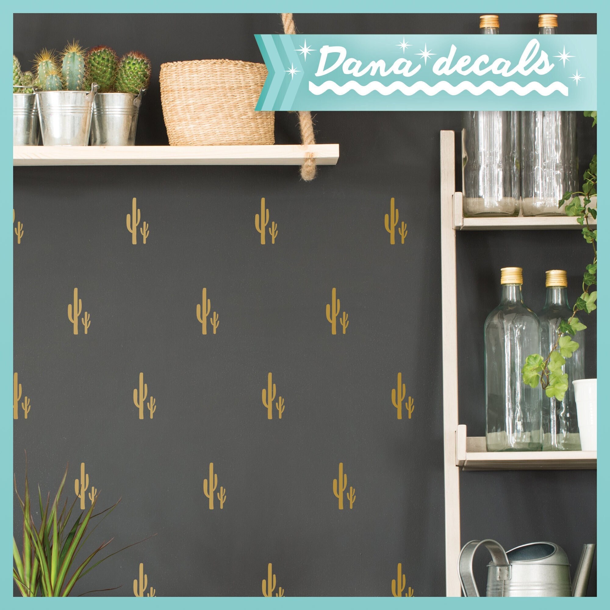 Cactus Wall Decal – Desert Plant Vinyl Art Stickers - Etsy
