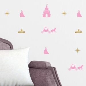 Princess Pattern Repeatable Icons - Wall Decal Custom Vinyl Art Stickers for Interior Designers, Homes, Schools