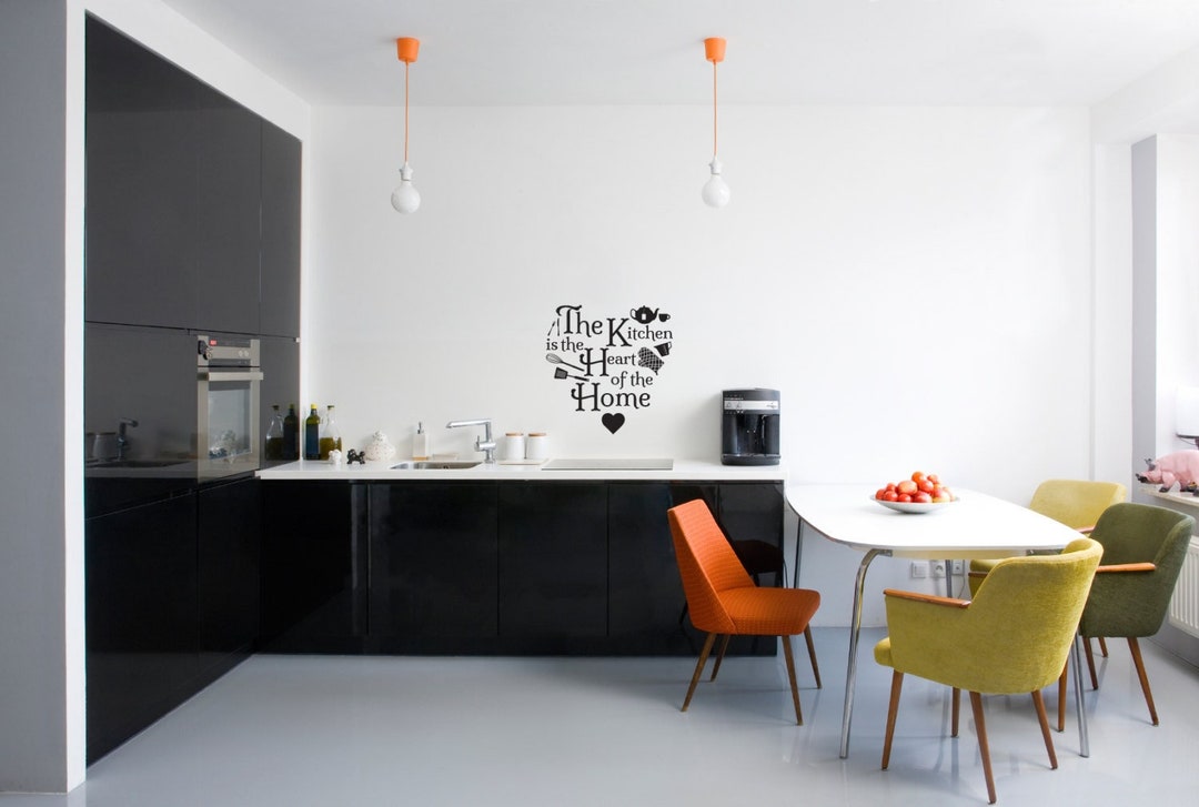 Kitchen Heart Home Icons Quote - Wall Decal Custom Vinyl Art Stickers ...