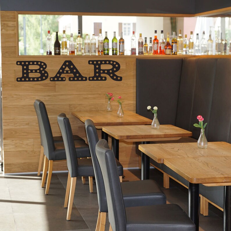 Bar Marquee Sign Decal - Wall Decal Custom Vinyl Art Stickers - Decal ...