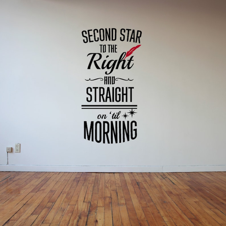 Second Star to the Right Disney's Peter Pan Quote Vinyl | Etsy