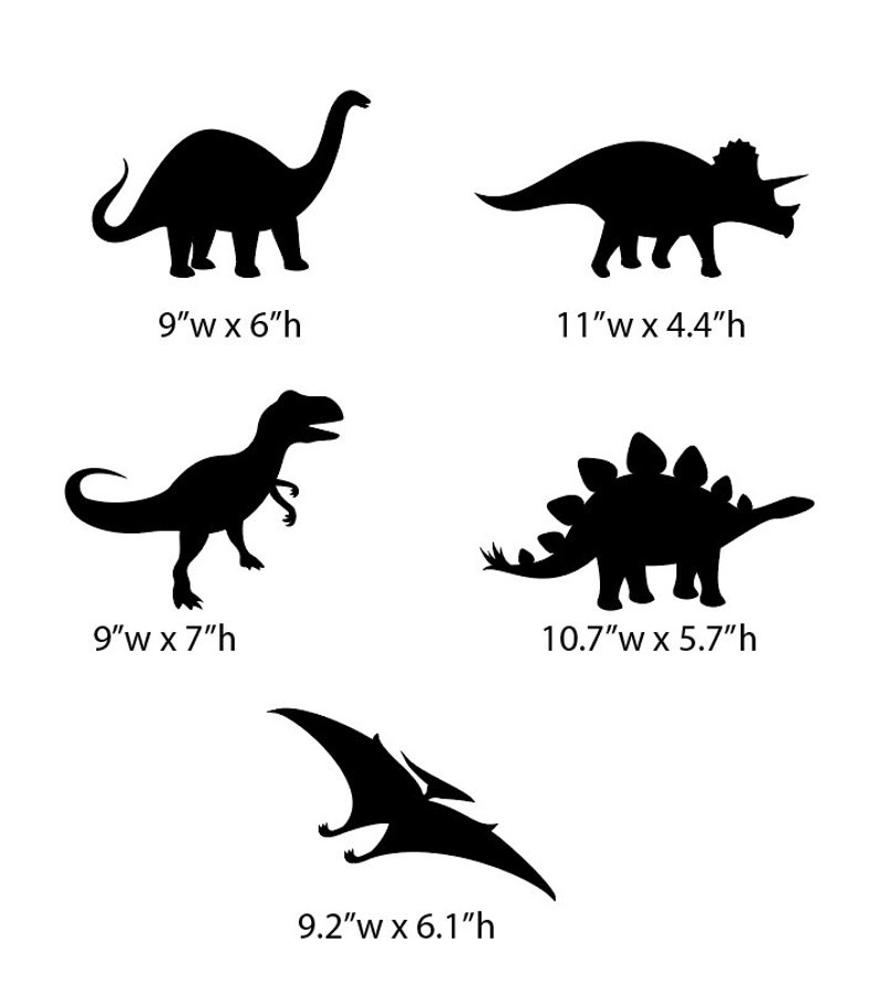 Set of 5 Dinosaurs Wall Decal Custom Vinyl Art Stickers for Etsy