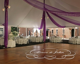 Wedding and Reception Dance Floor  Custom Personalized Couples Names - Wall Decal Custom Vinyl Art Stickers for Weddings