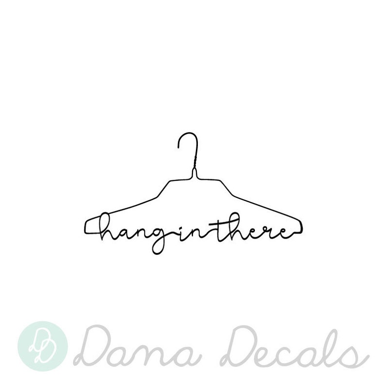 Living Rooms Kid/'s Rooms Laundry Rooms Hang In There Pun Hanger Quote Vinyl Wall Decal Motivational Modern Decor for Dorm Rooms Homes