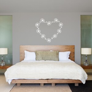 Daisy Chain Heart - Floral Wall Decal Custom Vinyl Art Stickers for Bedrooms, Dorms, Baby Nurseries, Kids Rooms