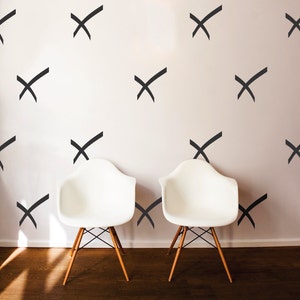 Simple X Pattern -Wall Art Vinyl Minimalistic Decal Dorm Decor Pattern for Living Rooms, Kitchens, Nurseries, Bedrooms, Dorms, Offices