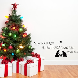 Away in a Manger Quote - Wall Decal Custom Chalkboard Vinyl Art Stickers for Kids Rooms, Classrooms, Dorm Rooms
