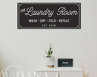 Custom Laundry Room Vinyl Wall Decal – Farmhouse Decor