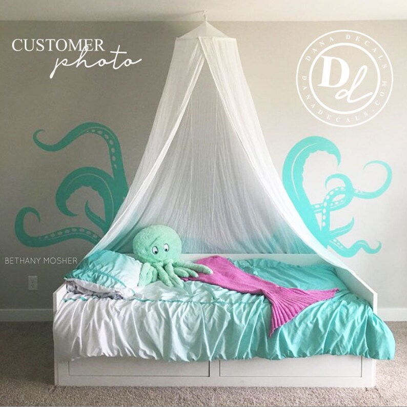Octopus Tentacle Vinyl Wall Decal – Dramatic Ocean Bathroom Decor image 2