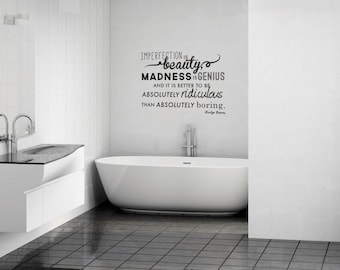 Imperfection Marilyn Monroe Quote - Wall Decal Custom Vinyl Art Stickers