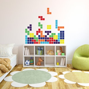 Small Tetris Vintage Arcade Game Wall Decal Custom Vinyl Art Stickers image 1