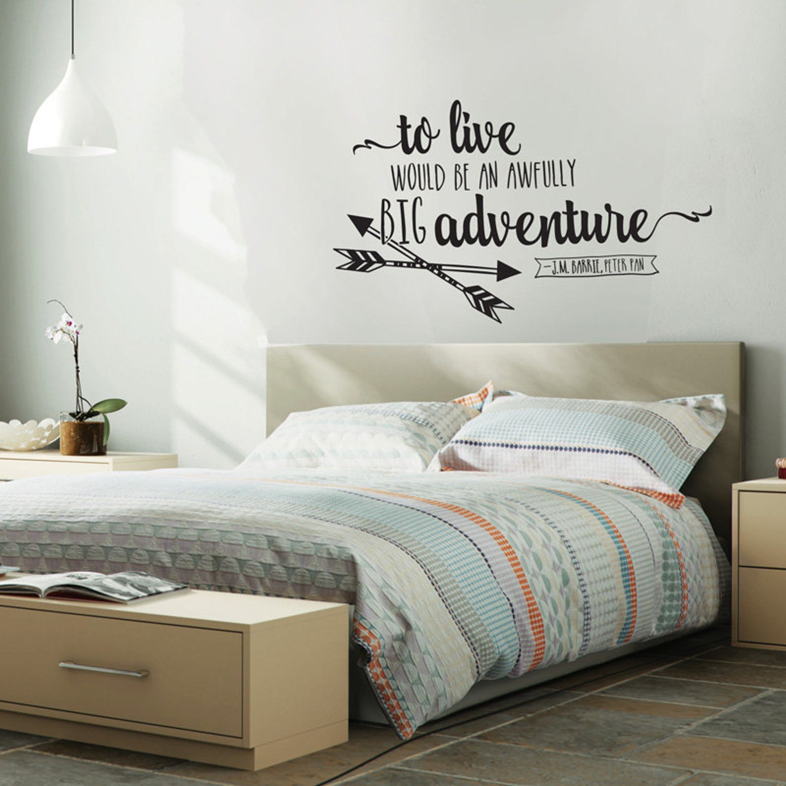 To Live Would Be An Awfully Big Adventure Vinyl Wall Quote Etsy