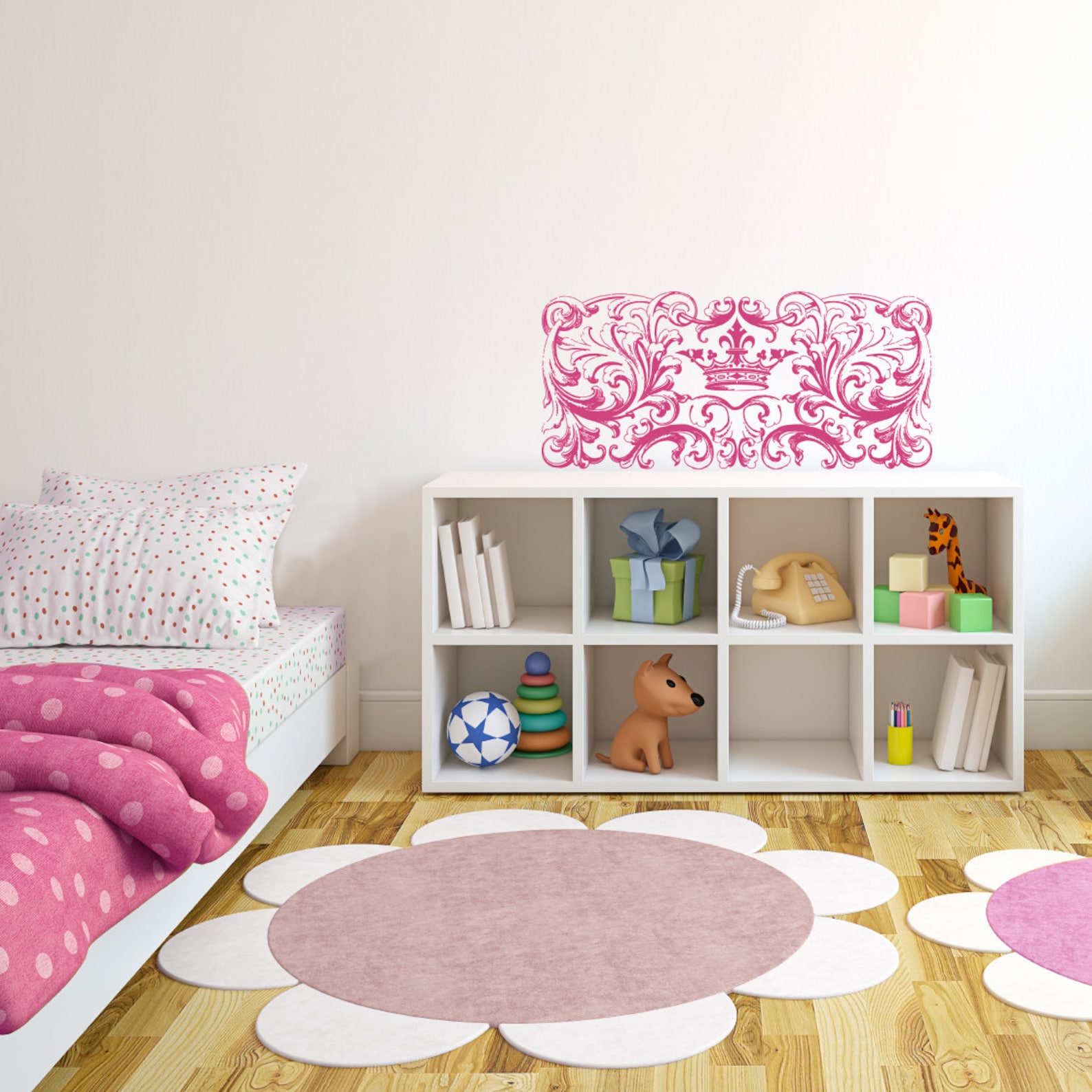 Ornate Swirl Headboard Royal Bed Frame Bedpost - Wall Decal Custom ...