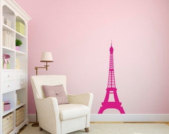 Eiffel Tower Paris Skyline - Travel Vinyl Wall Art Decal Custom Stickers for Classrooms, Homes, Kids Rooms, Interior Designers