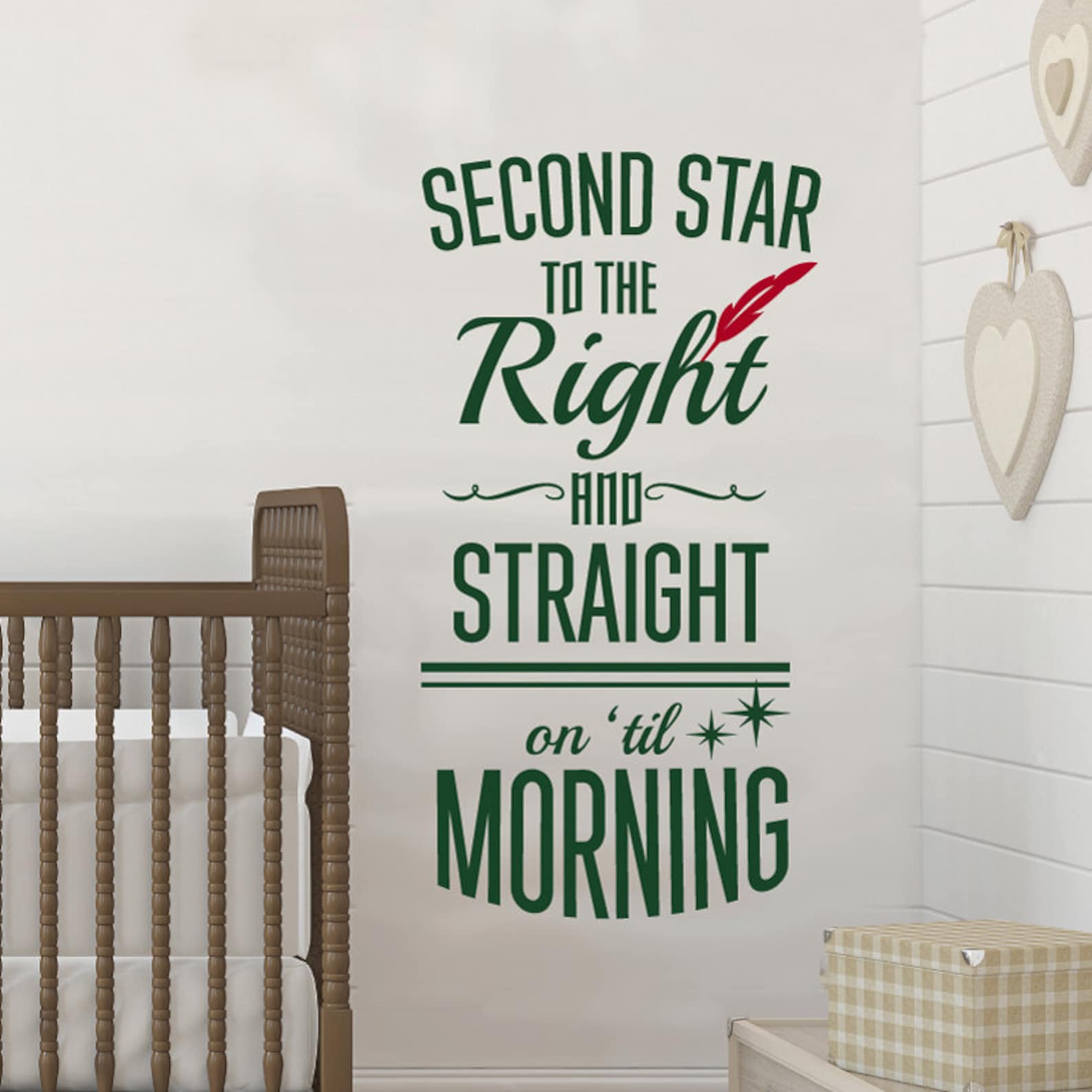 Peter Pan Quote Vinyl Wall Decal – Second Star to the Right - Etsy