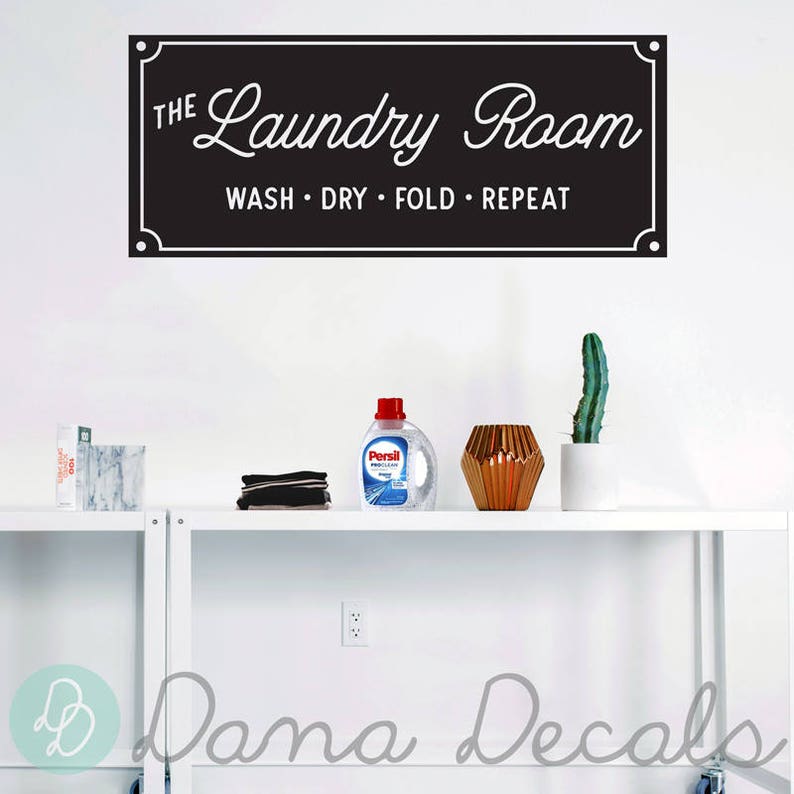 Custom Laundry Room Vinyl Wall Decal – Farmhouse Decor - Etsy