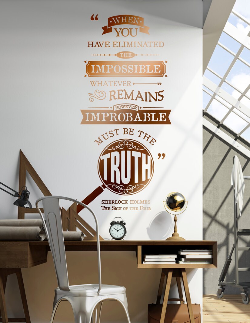 Sherlock Holmes Impossible Improbable Truth Quote Etsy France