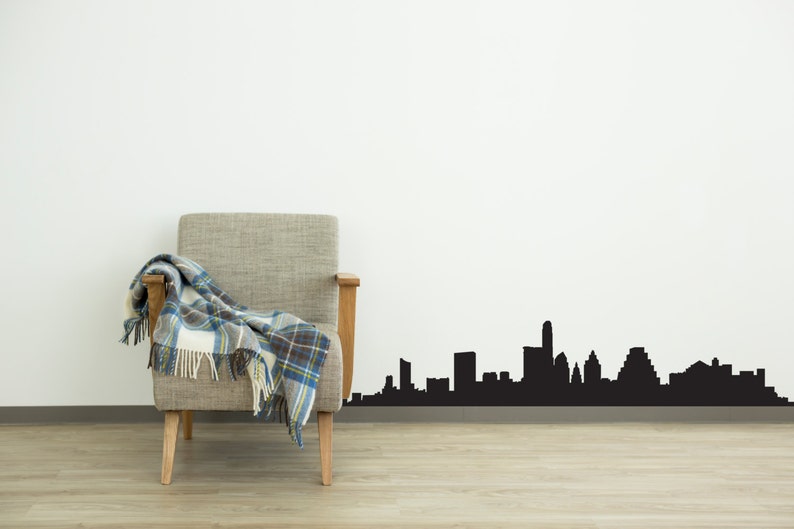 Austin Texas City Skyline Silhouette Wall Decal Custom Vinyl Etsy