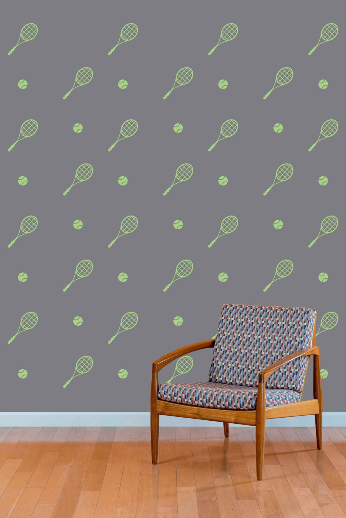 Tennis Ball & Racquet Icons Sports Decal Pattern Designs | Etsy