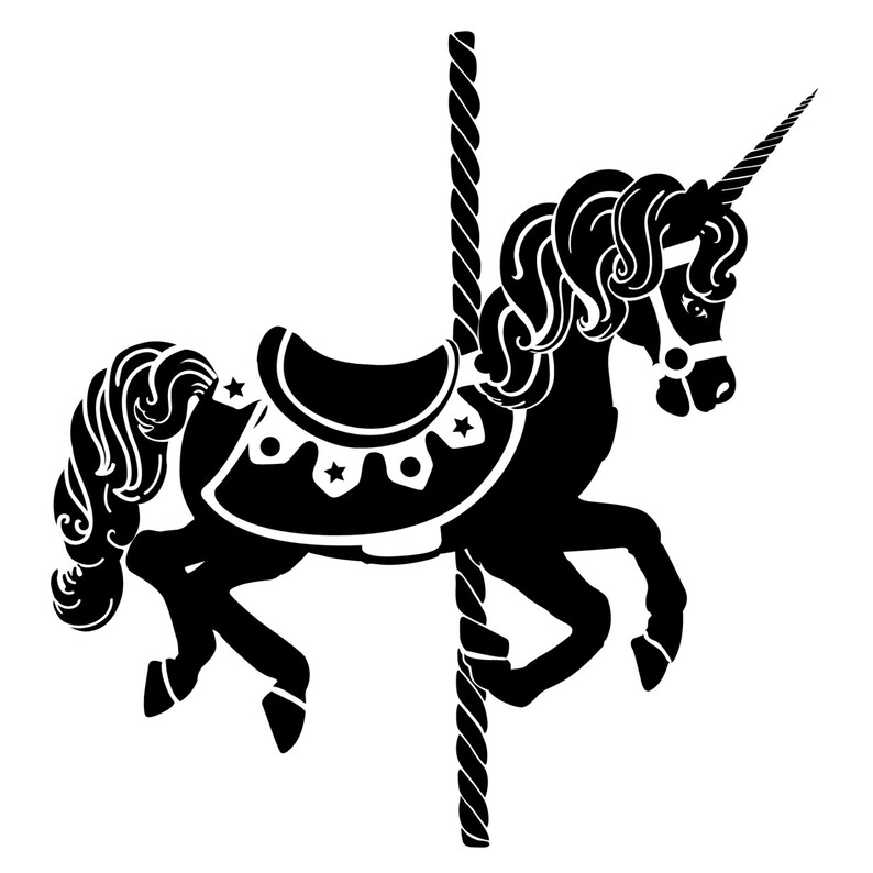 Wall Decal Custom Vinyl Art Stickers Carousel Unicorn