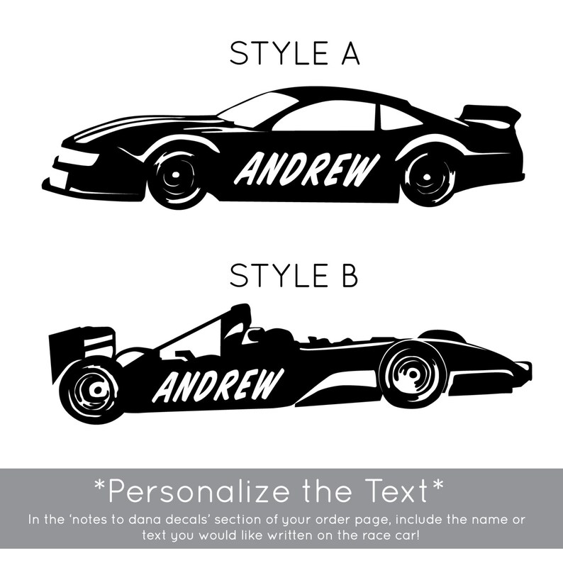 Personalized Race Car Go-kart - Wall Decal Custom Vinyl Art Stickers - Etsy