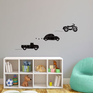 Doodled Toy Vehicles Wall Decal Custom Vinyl Art Stickers image 1