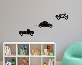 Doodled Toy Vehicles - Wall Decal Custom Vinyl Art Stickers