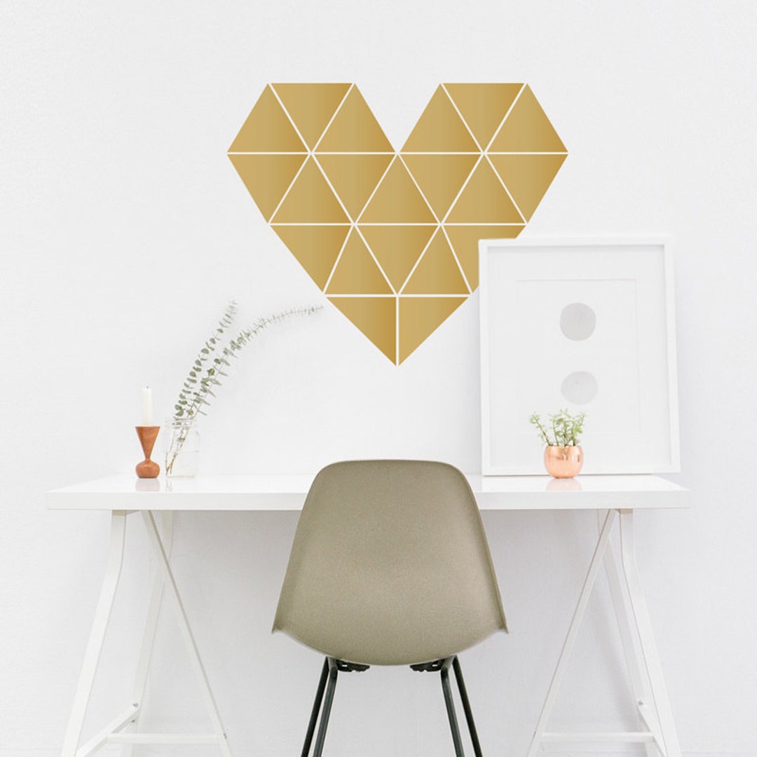 Geometric Heart Vinyl Wall Decal – Modern Art Stickers - Etsy