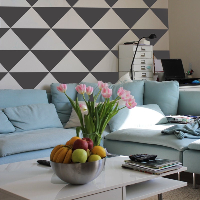 Triangle Wall Pattern Decals Wall Decal Custom Vinyl Art Etsy