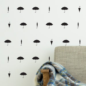 Umbrella Tiny Repeatable Wall Pattern Decal - Wall Decal Custom Vinyl Art Stickers for Interior Designers, Homes, Schools