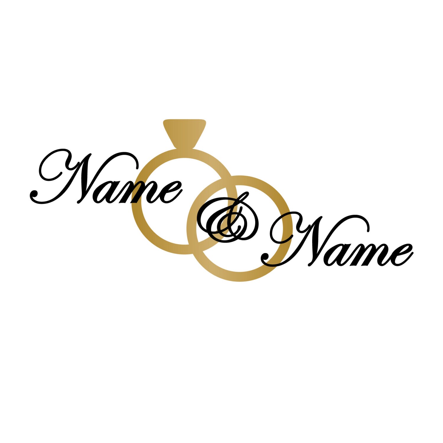 Personalized Engagement Rings - Wall Decal Custom Vinyl Art Stickers - Etsy