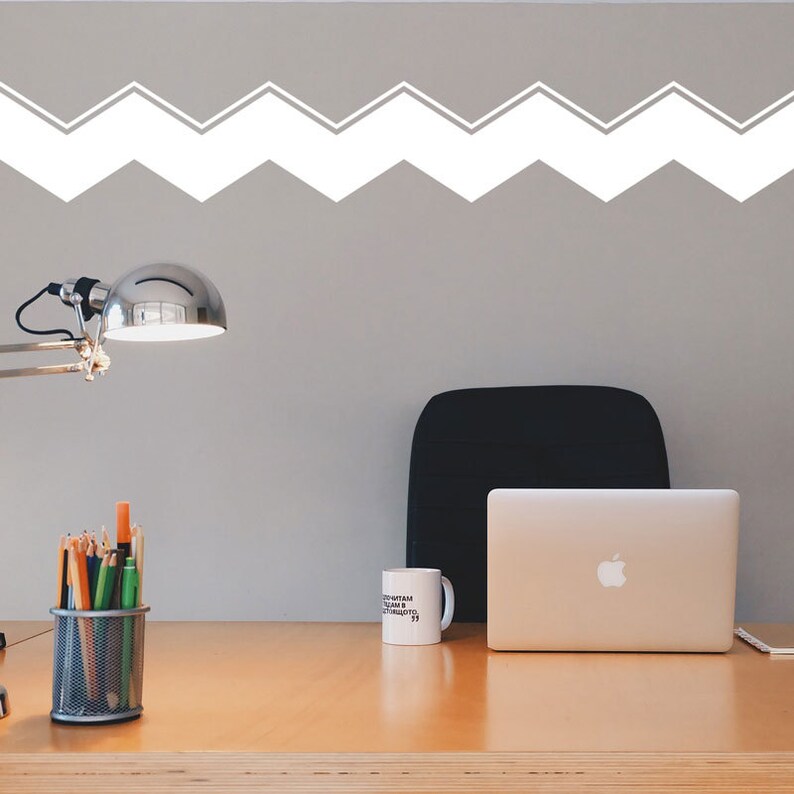 Accented Chevron Stripes wall Decal Custom Vinyl Art Pattern Etsy