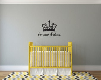 Personalized Custom Crown with Name or Title  - Vinyl Wall Decal Sticker