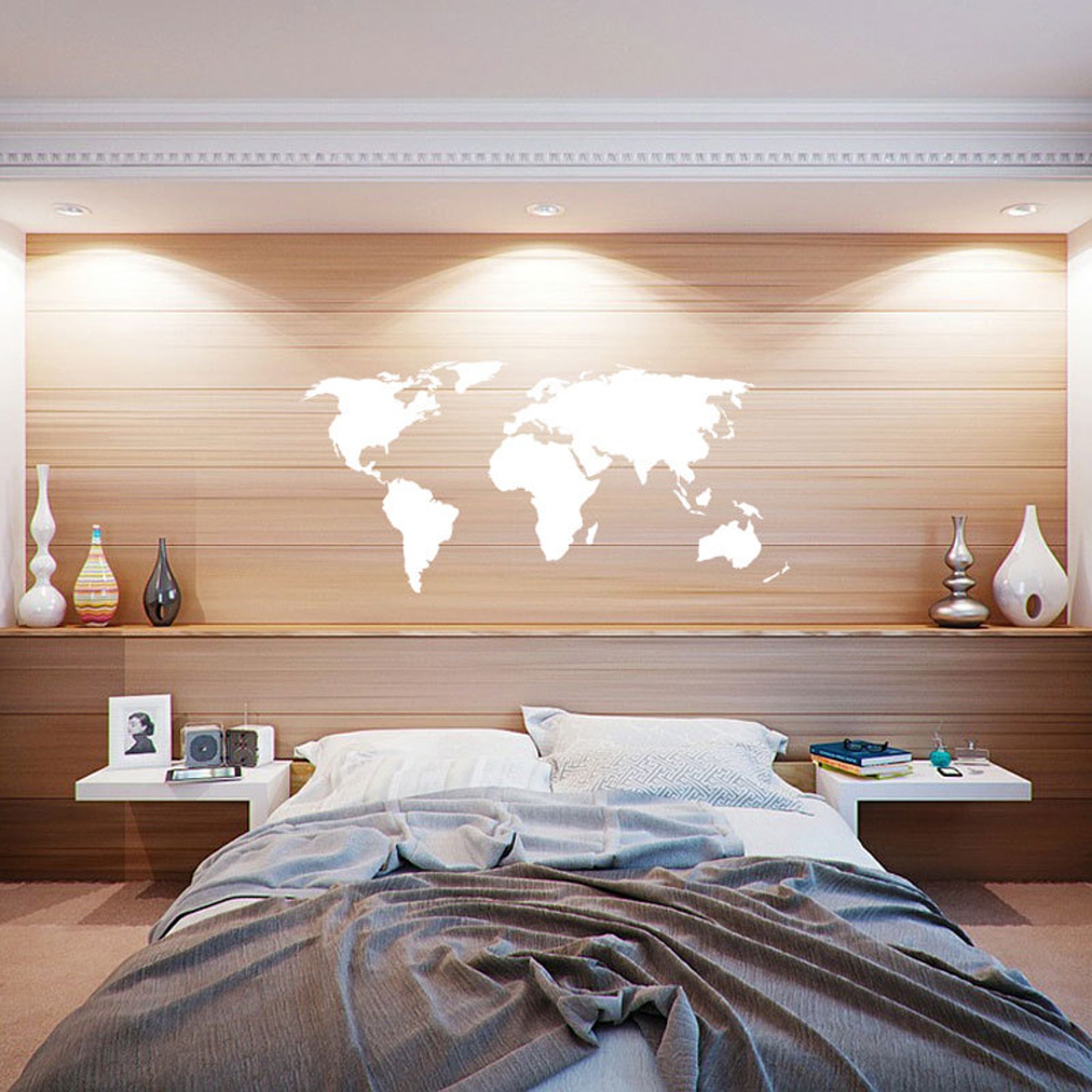 World Map Large Wall Decal Custom Vinyl Art Stickers for Etsy