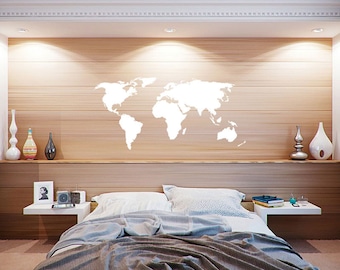 World Map Large - Wall Decal Custom Vinyl Art Stickers for Classrooms, Kids Rooms, Homes, Offices