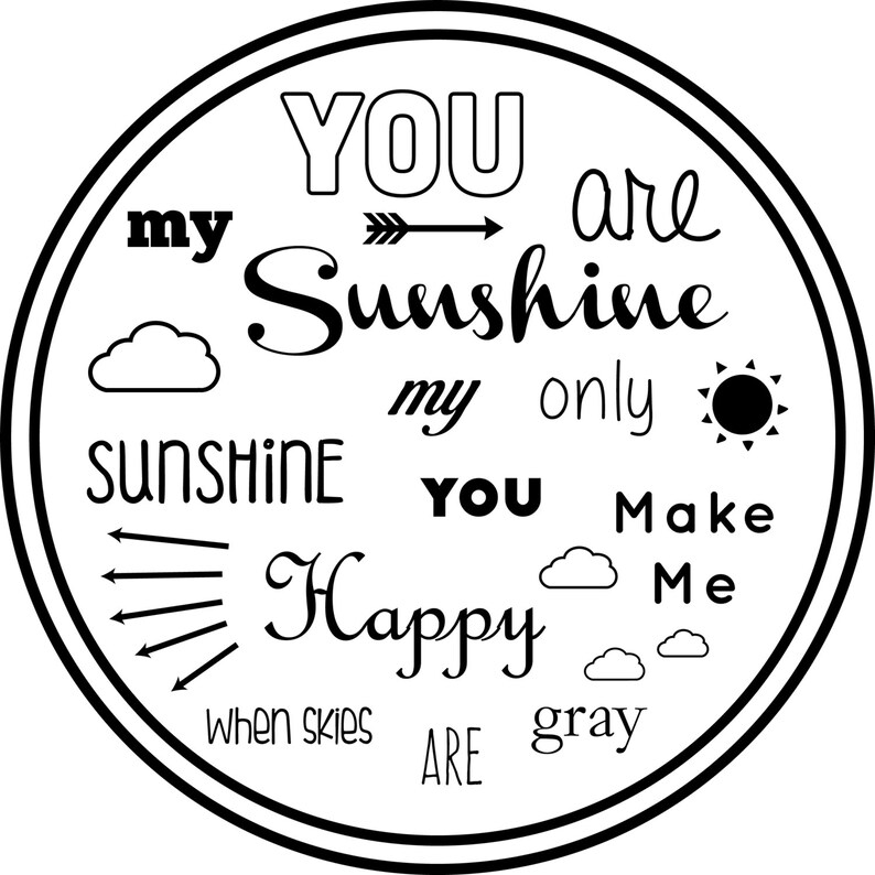 You Are My Sunshine - Wall Decal Custom Vinyl Art Stickers for Homes ...