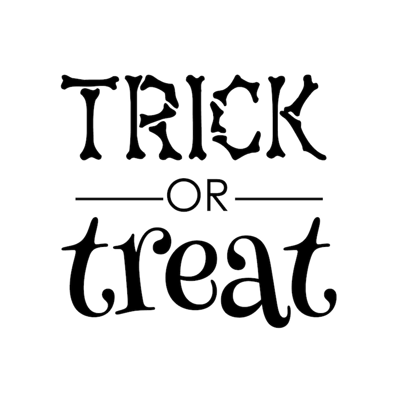 Trick or Treat Halloween Quote Sign Wall Decal Custom Vinyl Etsy