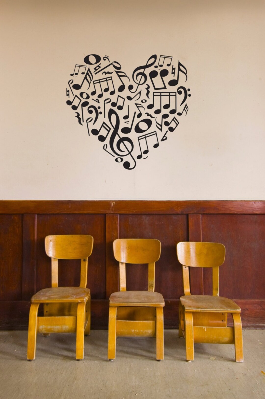 Music Icons Notes and Symbols Heart - Wall Decal Custom Vinyl Art ...