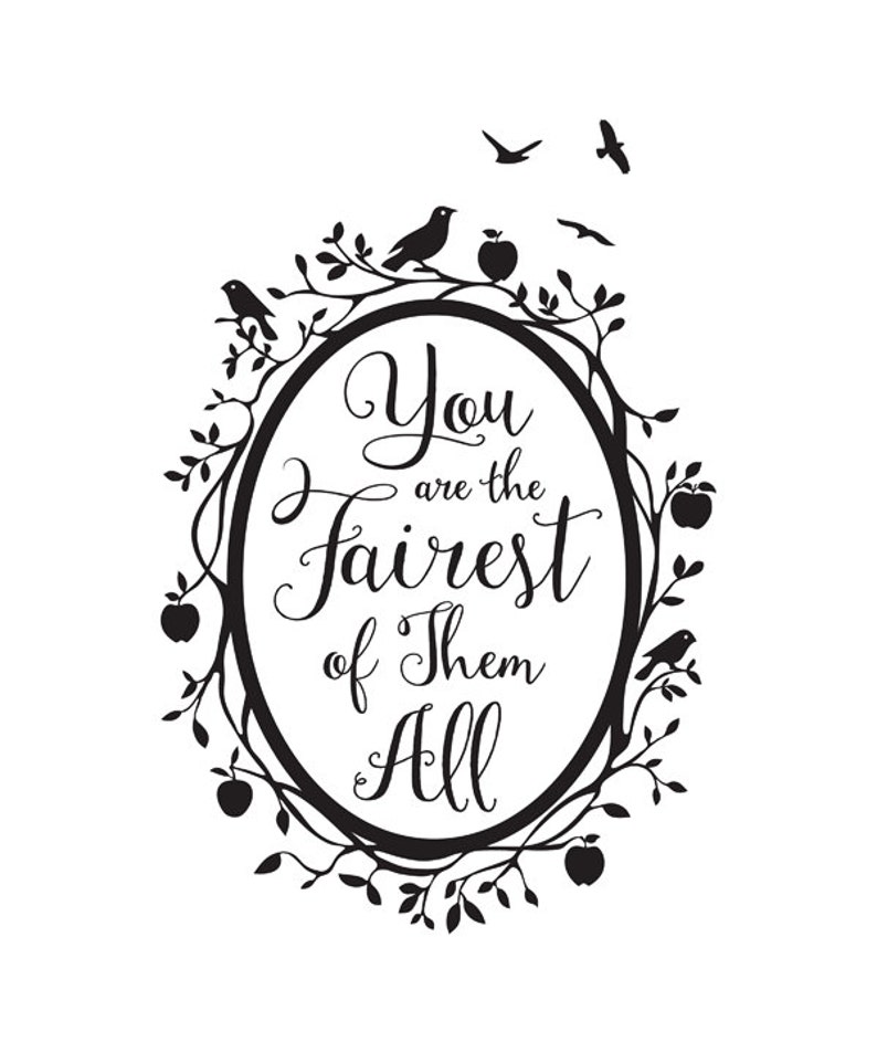 Snow White Fairest of Them All Quote in Woodland Mirror Wall Etsy