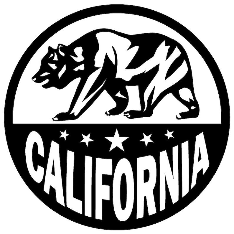 California Bear Emblem Wall Decal Custom Vinyl Art Stickers Etsy